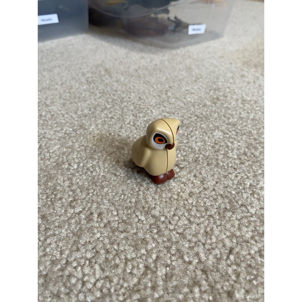 Vintage Playmobil great horn owl Tan Bird figure forest zoo replacement Part